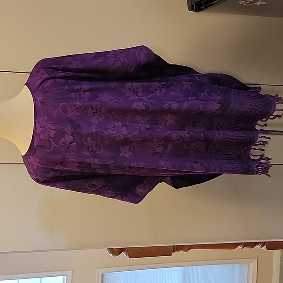 Rayon Purple Cover Up or Lounge Dress - Picture 2 of 4